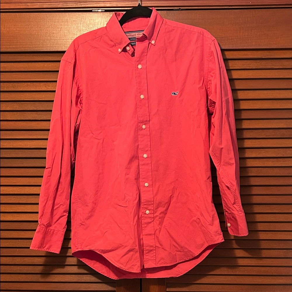 Vineyard Vines Men's Lobster Reef Coral Button-Down Long Sleeve Whale Shirt S